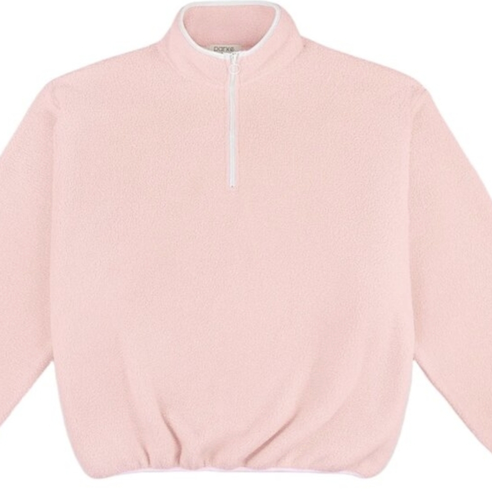 Parke Oversized Fleece Quarter Zip Pink XXL - Picture 2 of 7